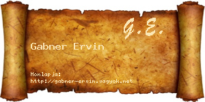 Gabner Ervin névjegykártya