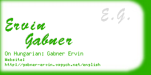 ervin gabner business card